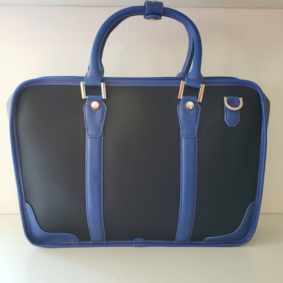 Furbo Design FRB012 Milano Briefcase - Black/Blue - Picture 2 of 5